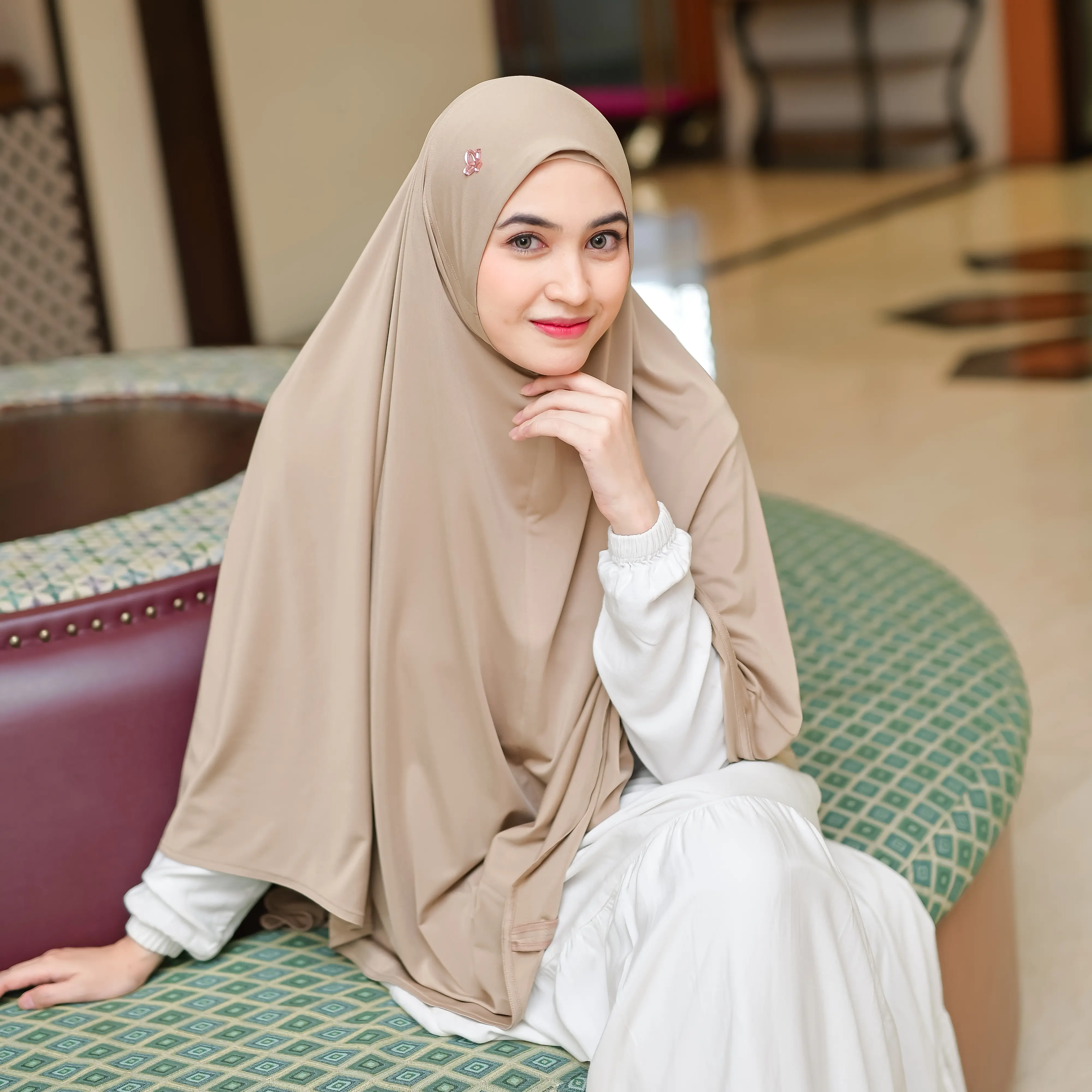 Bella Alisha - Pamela Instan Khimar Syar'i Soft Pad Antem Spandek Jersey Premium