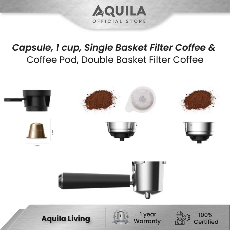 AQUILA CM300 3 in 1 Professional Barista Espresso & Grinder Machine 7