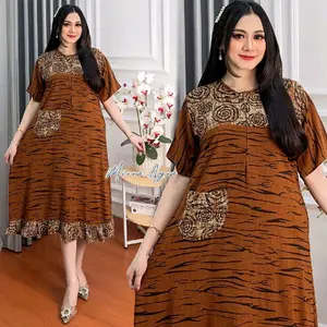 Daster Kayla Erika Resleting depan Tali Samping  Busui Rayon Premium Dress Wanita Motif Kekinian