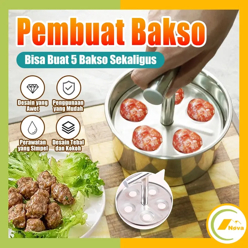 AXISMAX COD Cetakan bakso halal dari baja tahan karat/cetakan bakso rumahan/cetakan dapur bakso ikan harian/Home Meatball Maker for Fishballs