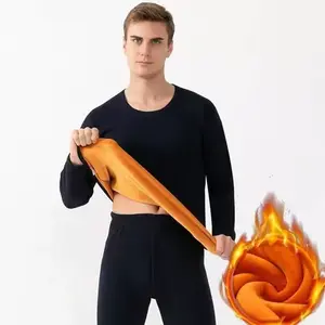 pakaian dalam termal Long John Pria Hitam Baju Musim Dingin Ultra Warm Tech