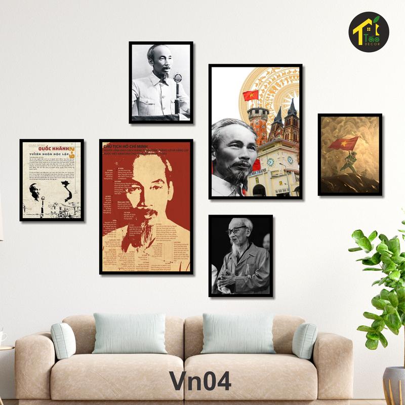  Bộ poster YÊU NƯỚC mừng 2 9 tranh formex trang trí cơ quan trường học nhà cửa quán nước thể hiện tinh thần yêu nước kèm sẵn keo dán tranh dày 5mm chống nước dễ vệ sinh Táo Decor 