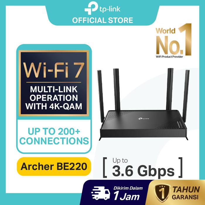 Gambar TP-Link | Archer BE220 | Router WiFi | WiFi 7 | BE3600 | Router TP-Link | Dual Band | EasyMesh | Router Rumah | Internet Cepat | Wireless Router | Original | Garansi Resmi | Ready Stock | Baru | Promo | Murah dari TP-Link Indonesia Kab. Tangerang Tokopedia