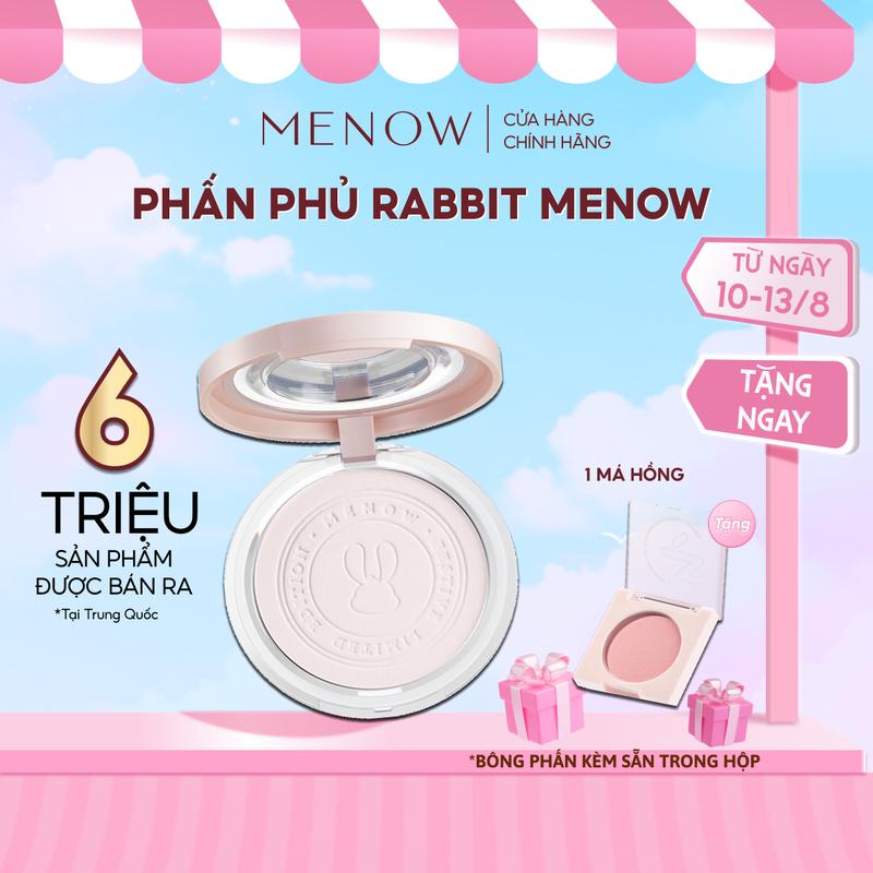 [KOL x MENOW] [MUA 1 TẶNG 1] Phấn phủ nén làm đều màu da MENOW Rabbit Compact Powder 8.5gr [TẶNG 1 MÁ HỒNG] [MEO]