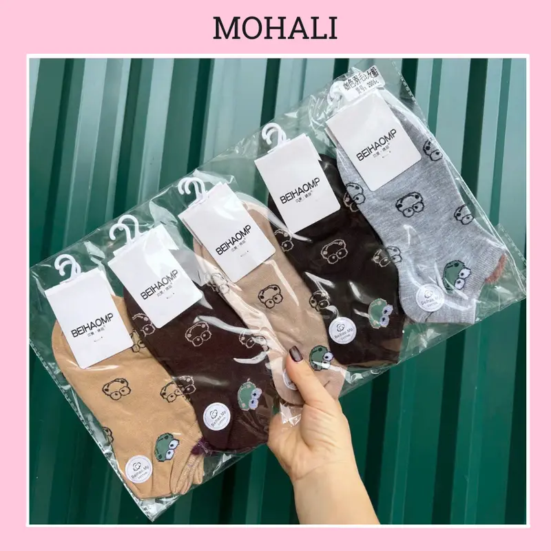 Set 5 đôi cổ ngắn tổng hợp màu nâu đen cotton kháng khuẩn thấm hút mồ hôi tốt MOHALI SVN040 8