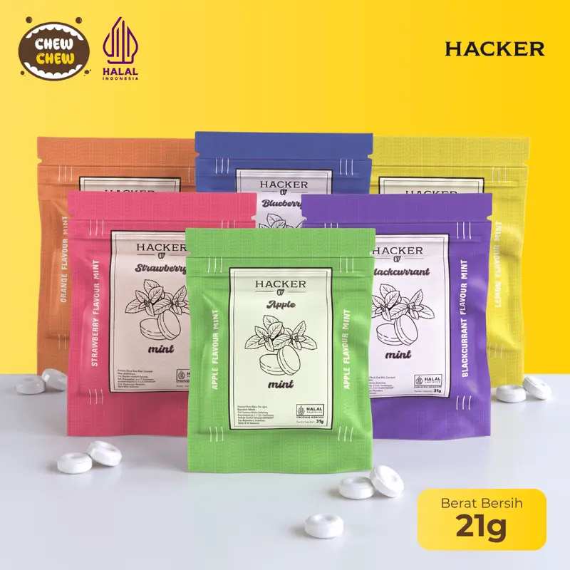 HACKER Permen Fresh Candy Bag Varian Buah Mint Segar Praktis Halal BPOM ...