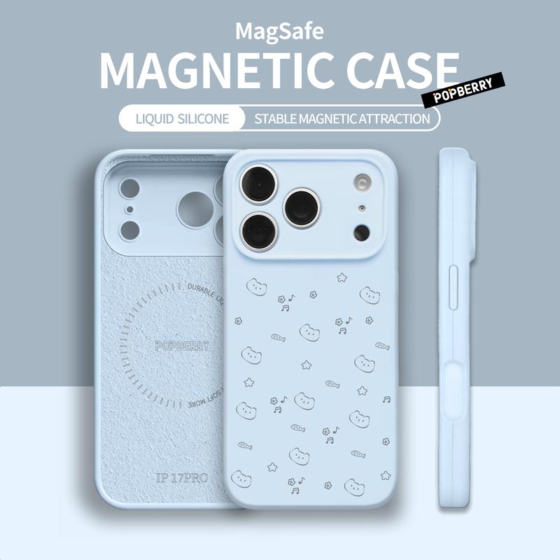 Ốp lưng từ tính MagSafe cho iPhone12/13/14/15/16/17/18 Pro Max/Plus/Air, bao phủ toàn máy, chống va đập, chống trượt, chống trầy xước, bảo vệ camera, mỏng nhẹ mềm mại, hỗ trợ sạc không dây