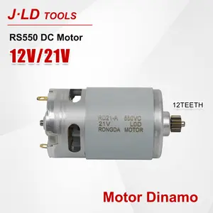 JLD Motor RS550 Dinamo Motor DC 12V 21V High speed Pengganti Bor Baterai Cordless 12 tooth