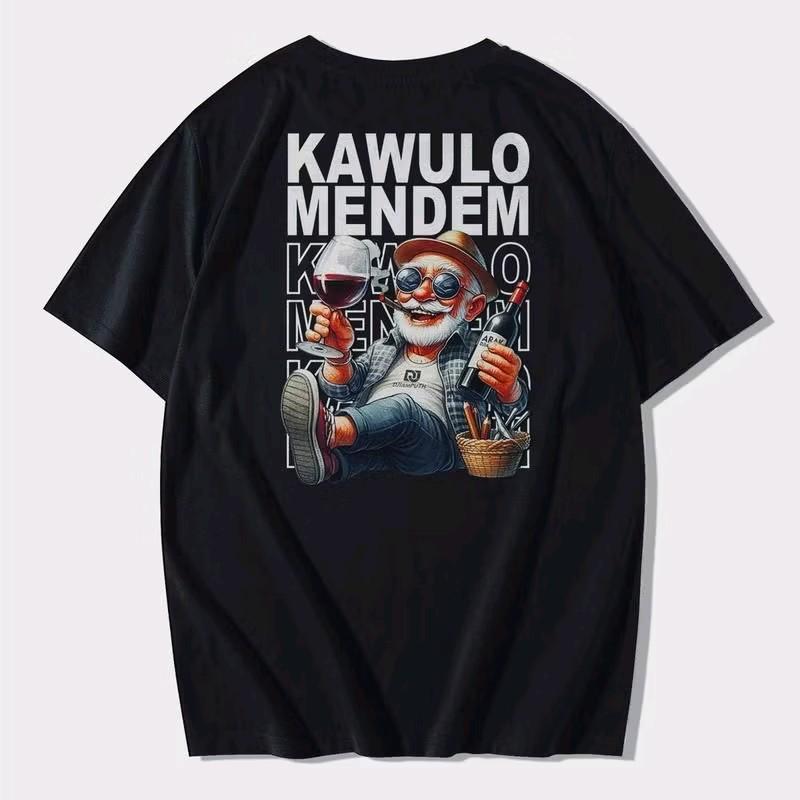 Baju Kaos Kawulo Mendem - Tshirt Premium Distro 24s  Nyaman Lembut Combed 100% FREE STICKER 0
