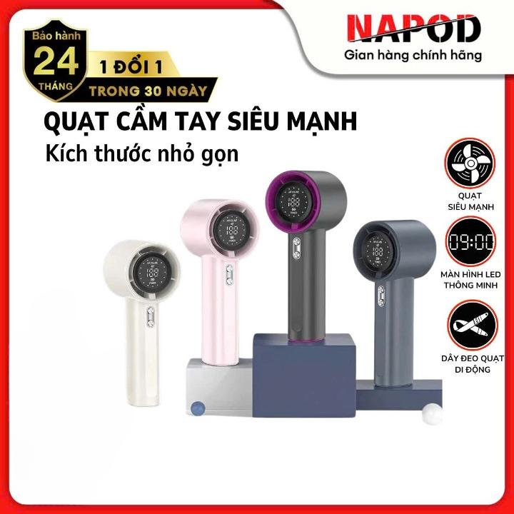 [NAPOD] Quạt cầm tay Mini 4000mAh Sạc Nhanh Gió Xoáy 100 Cấp Độ Màn Hình LED Thông Minh Thiết Kế nhỏ gọn thời trang