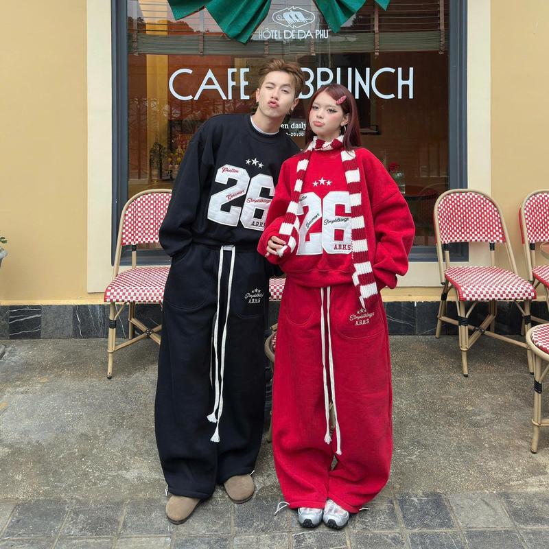  AB HOUSE - SET nỉ boxy 26 thêu đắp vải thời trang nam nữ 