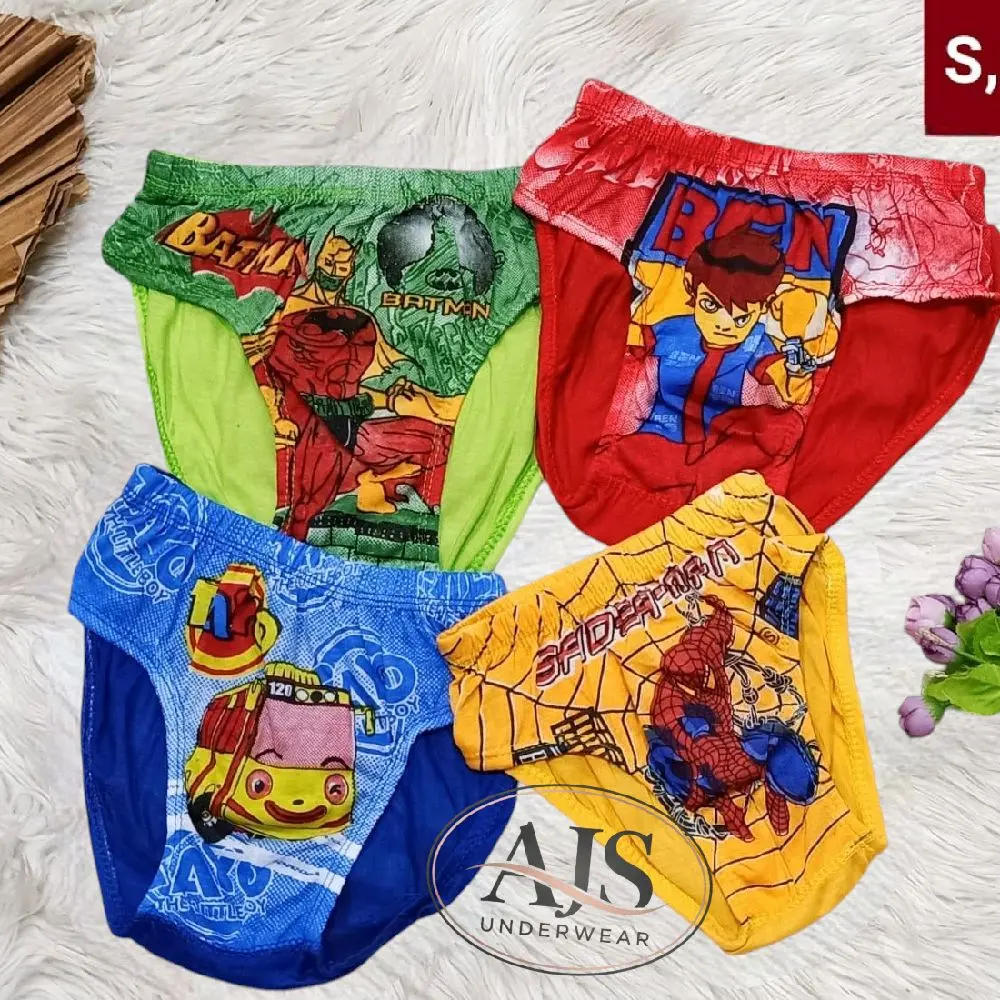 12 pcs Celana Dalam Anak Laki-Laki Karakter Bahan Halus Lembut Nyaman Dipakai untuk Keseharian