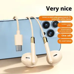 Headphone kabel dengan kontrol kabel olahraga bass Earbuds kabel dengan keterlambatan rendah game headset panggilan dukungan jelas 3.5mm / tipe-c earphone kabel P15