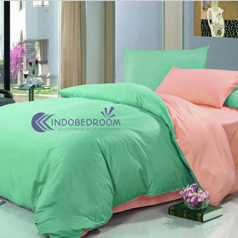 BED COVER SET SPREI POLOS UKURAN 200, 180, 160, 120 Bedcover Kain Katun Include Sarung Bantal Dan Sarung Guling Dan Sprei Sudut Karet 6