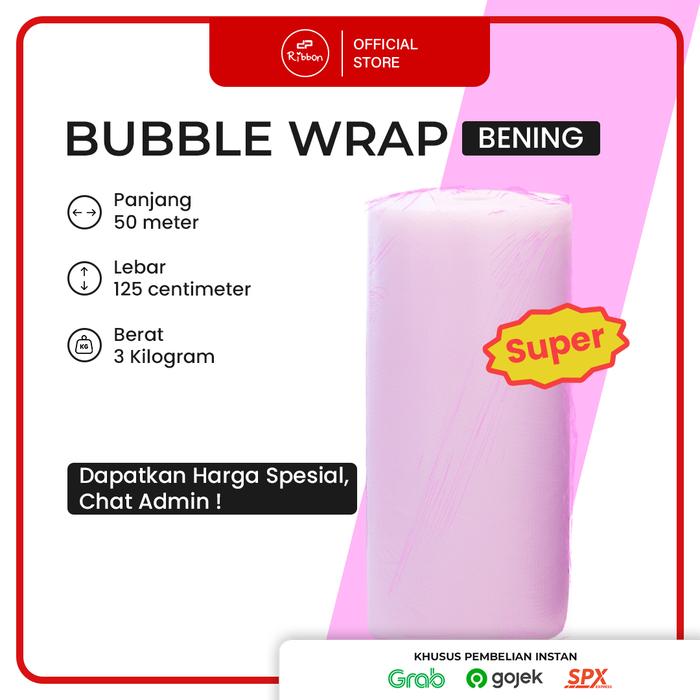 Gambar Khusus INSTAN Bubble Wrapp SUPER BENING 125cm X 50m Bubble Wrapping Pack dari DEPARCEL RIBBON Kota Malang Tokopedia