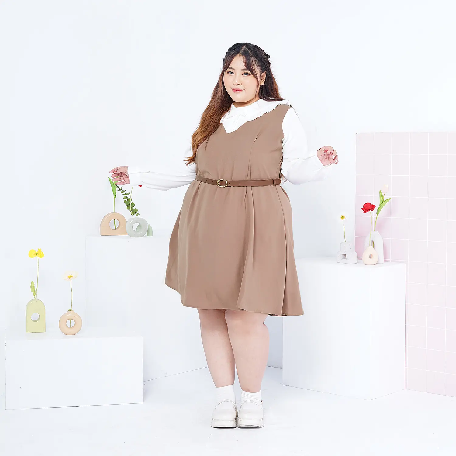 BIGISSIMO - LIONA TUNIK KOREAN LOOK BIG SIZS Polos