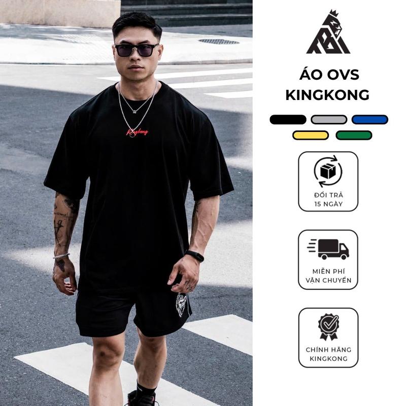  Áo Thun KingKong Basic Oversize Nam Nữ Cổ Tròn In Chữ KingKong - Local Brand TB KINGKONG SPORT WEAR 