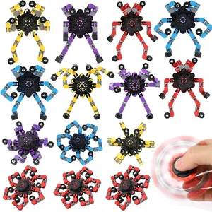 mainan fidget spinner robot terbaru bisa di ubah ubah bentuk gangsing spinner robot kreatif