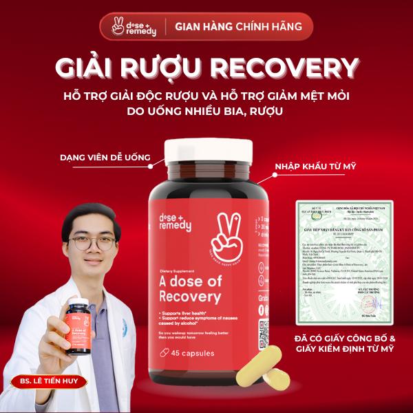 [HÀNG MỸ] Viên Hỗ trợ Giải độc rượu bia RECOVERY - Hỗ trợ Say nguội - Hỗ trợ hỗ trợ chuyển hóa & đào thải đồ uống có cồn nhanh hơn, sáng tỉnh táo, hỗ trợ bảo vệ gan, giảm triệu chứng ửng đỏ, chóng mặt, buồn nôn cho người lớn 18 tuổi trở lên