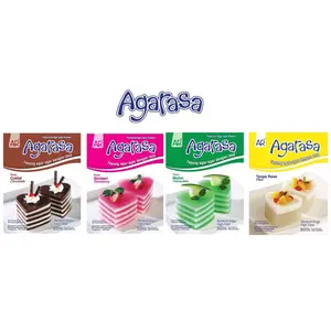 AGARASA Tepung Agar-Agar 1 Box isi 6pcs - dengan Rasa Coklat, Strawberry, Melon untuk Kue dan Dessert