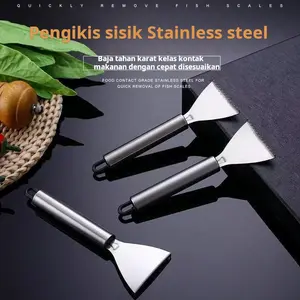 Alat serut sisik ikan stainless steel untuk dapur rumah tangga, pengikis sisik ikan, pisau ikan manual, alat pembersih sisik ikan untuk dapur