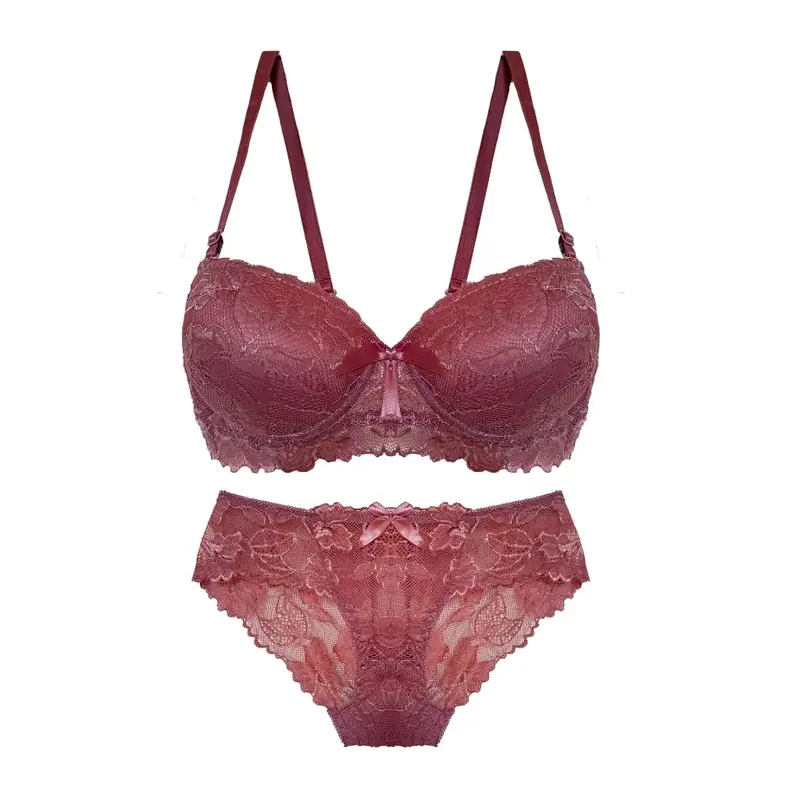 Celana pengantin Bra Set/COD.dalaman wanita terbaru impor Quality,busa renda premium, Bh Setelan Motif Lingerie pakaian spandeks winered set pakaian dalam sutra silver daleman 8
