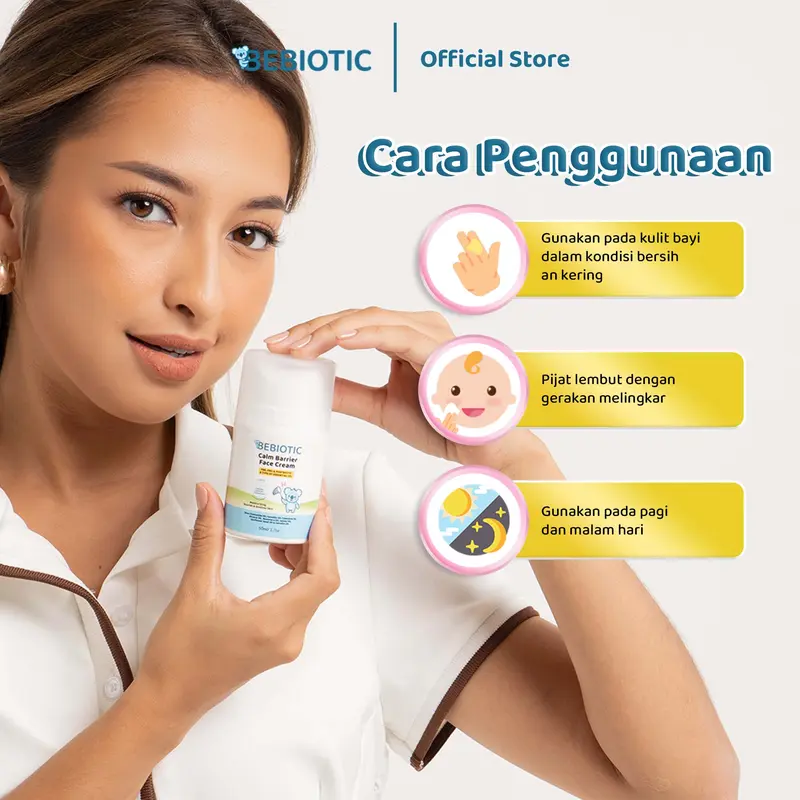 Bebiotic Calm Barrier Face Cream 45ml - Cream Wajah Bayi & Anak dengan Mineral Oil & Blue Chamomile Oil untuk Melembutkan & Melembapkan Kulit 5