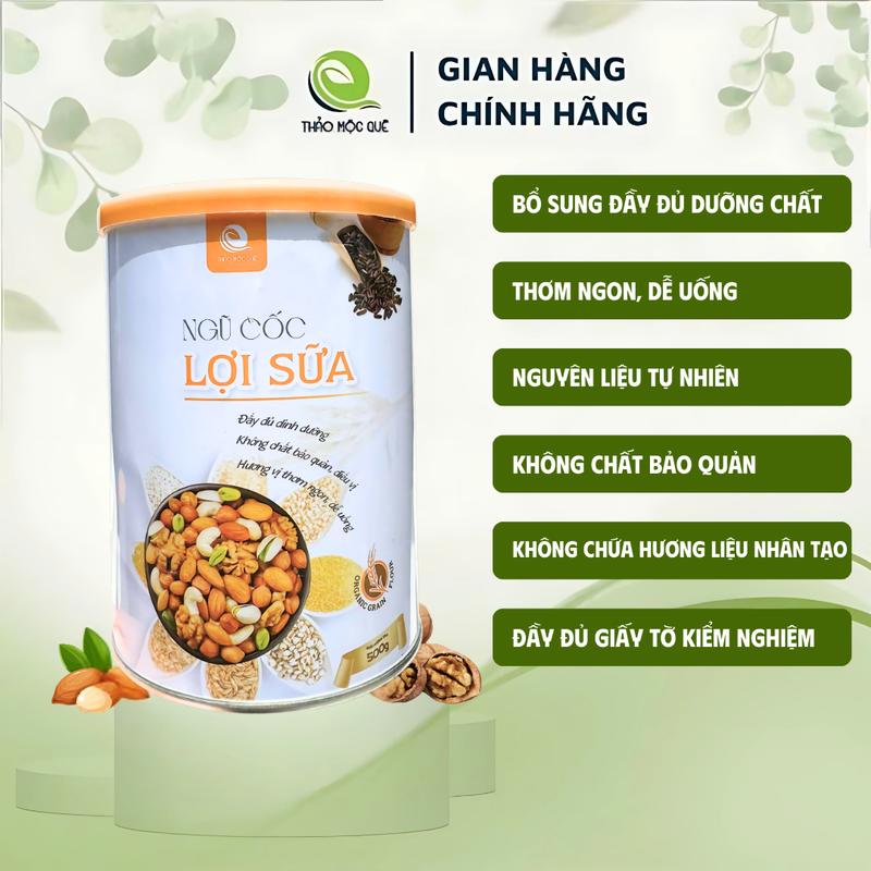 Product Introduction of [ MUA 2 NGŨ CỐC TẶNG 1 NGŨ CỐC ] Bột Ngũ Cốc Lợi Sữa Sau Sinh và  Dinh Dưỡng Cho Mẹ Bầu Thảo Mộc Quê LON 500g -  Food Thức Ăn Hạt Ngũ Cốc Granola ngucoc dinh dưỡng 2