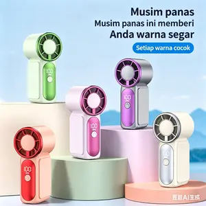 Kipas genggam mini turbin 100 kecepatan - aliran udara kuat, pendinginan cepat, tahan lama, dan mudah dibawa.