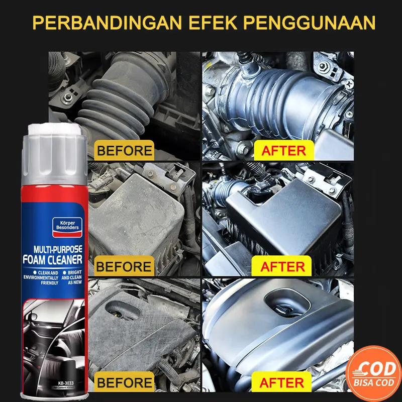 【BISA COD】Glodway Pembersih Busa Multifungsi, Pembersih Busa Bebas Air/ Pembersih Interior Mobil, Khusus Untuk Cuci Mobil, Pembersih Interior Mobil, sofa, sepatu, tas kulit, dll. Car 1