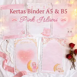 Loose Leaf/Kertas/Isi Binder A5 & B5 Aesthetics Pink Islamic 80gsm & 100gsm (10 Lembar)