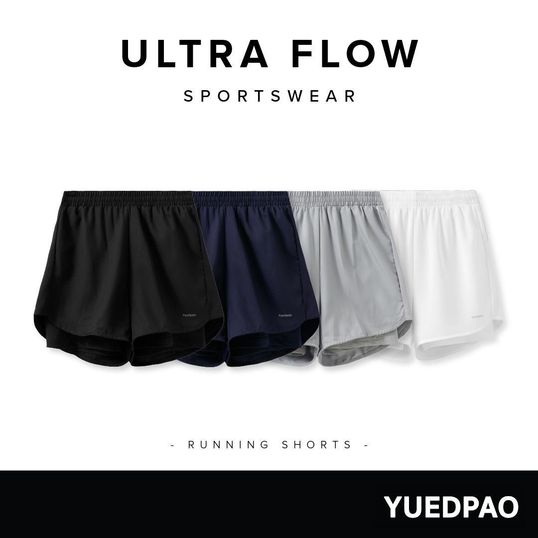 Yuedpao Sportswear กางเกงออกกำลังกายขาสั้น กางเกงวิ่ง 2in1 มีซับใน พร้อมกระเป๋าด้านข้าง Ultra Flow R