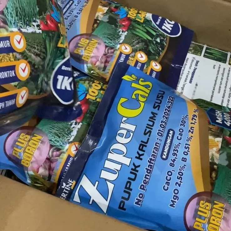 Zupercals Pupuk Pelebat Daun Bawang, Perbesar Daun, Kalsium+Boron Percepat Pertumbuhan Tunas Baru Anti Kuning Dan Anti Hama Penyakit Kemasan 1KG 4