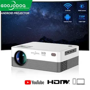 【GOOJODOQ】 Proyektor 4K 1080P Wifi Mini Projector Android 10.0 180 Ansi Portable Home Theater For Cinema