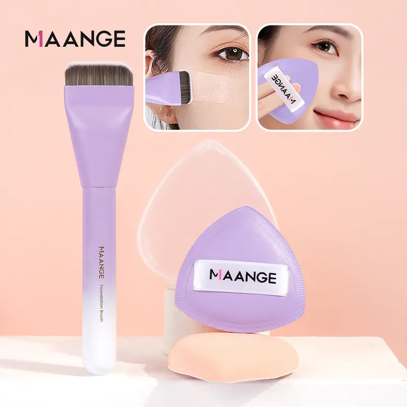 MAANGE Complete Complexion Makeup Tools Flat Foundation + Puff Sponge MAG52099 Optional Mixing Palette Wajah cushion  puff 3