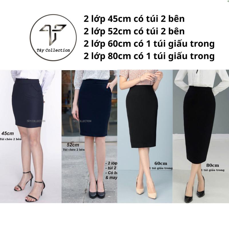 Chân váy Bút Chì 2 Lớp Tây Collection nhiều loại chiều dài có big size