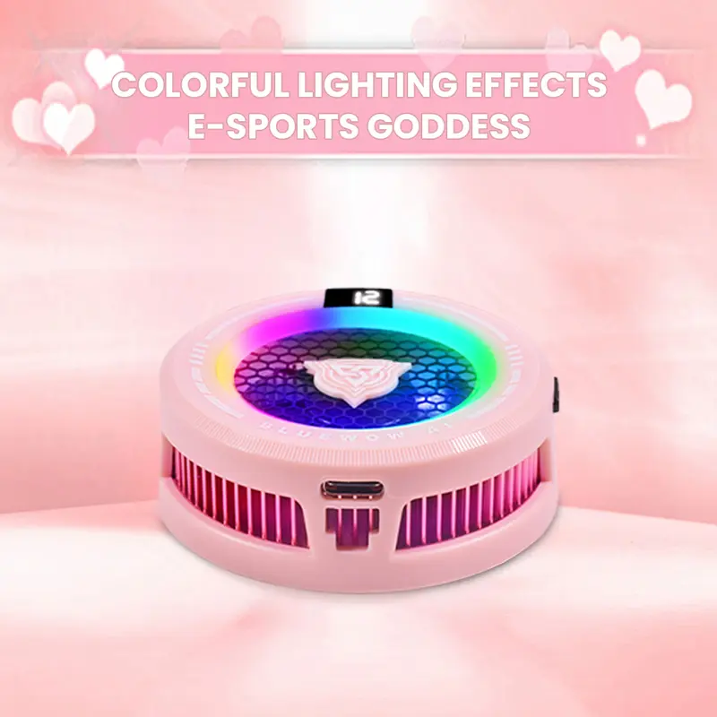 BlueWow AI Radiator Ponsel  Radiator Pendingin Magnetik Semikonduktor Fancooler pink Kelas Profesional Bermain PUBG MOBILE Pendamping Ponsel Android IPHONE Kebisingan Rendah Pendinginan Cepat Konsumsi Daya Rendah Senyap Mobile Legends LATAM X109 al19 5