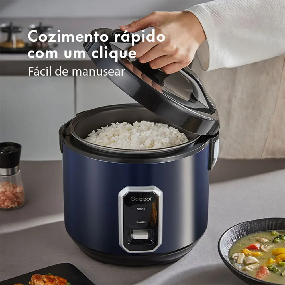 Gaabor Panela de Arroz Elétrica 2,2L Antiaderente 700W com Cesto de Cozimento a Vapor - Panela Multiúso para Arroz e Legumes 127V/220V - imagem 3