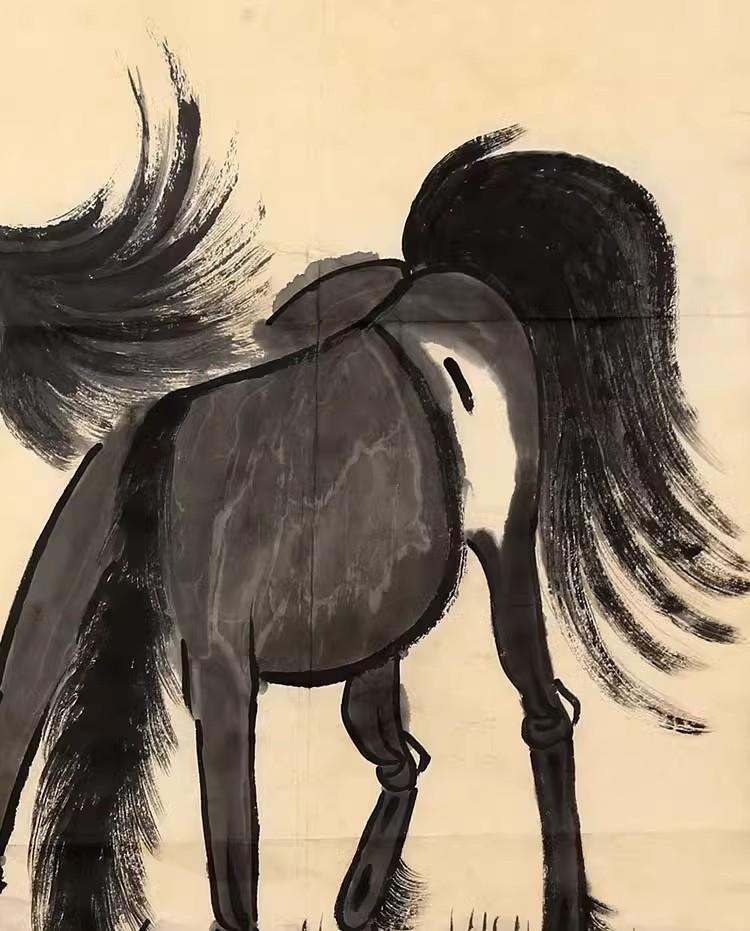Product Introduction of Chinese artist, Xu Beihong calligraphy and painting, hand-painted animal painting, double steeds, certificate collection 9