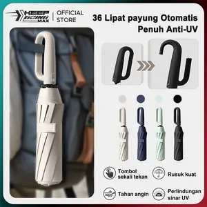 SevenPlus Payung Lipat Otomatis Buka Tutup Buckle Handle Anti UV 99.97% BerSertifikat Anti UV Premium besar otomatis payung mobil