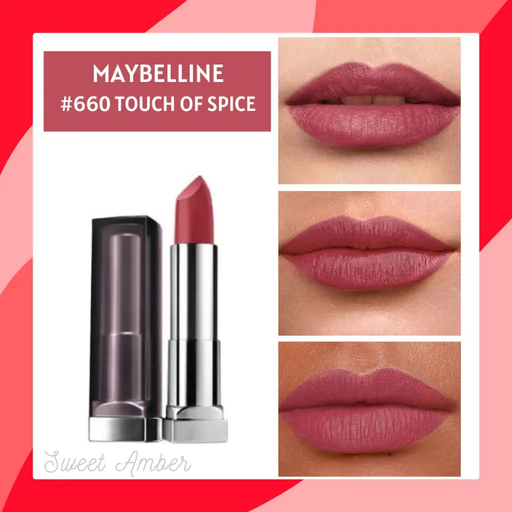 Maybelline the Creamy Mattes Lipstick by Colorsensational Lipstik no 660 Touch of Spice
