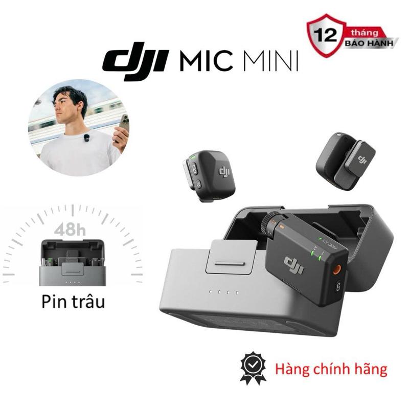 live Bộ micro không dây cài áo DJI Mic Mini nhỏ gọn nhẹ khử ồn chất lượng - Phân phối Global Vision Thu Âm Kem