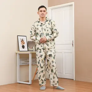 Nyenyak Piyama Pria PP ( M, L, XXL ) Bahan Katun / Setelan Baju Tidur Nyaman Dewasa Celana Panjang Tangan Panjang Motif Karakter Cowok