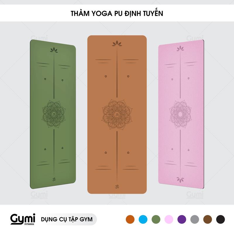 Thảm Tập Yoga Định Tuyến Da PU 5mm - Cao Su PU Chống Trượt - Bám Hút Tốt, Tập Gym Tập Yoga Sport - ThamPU
