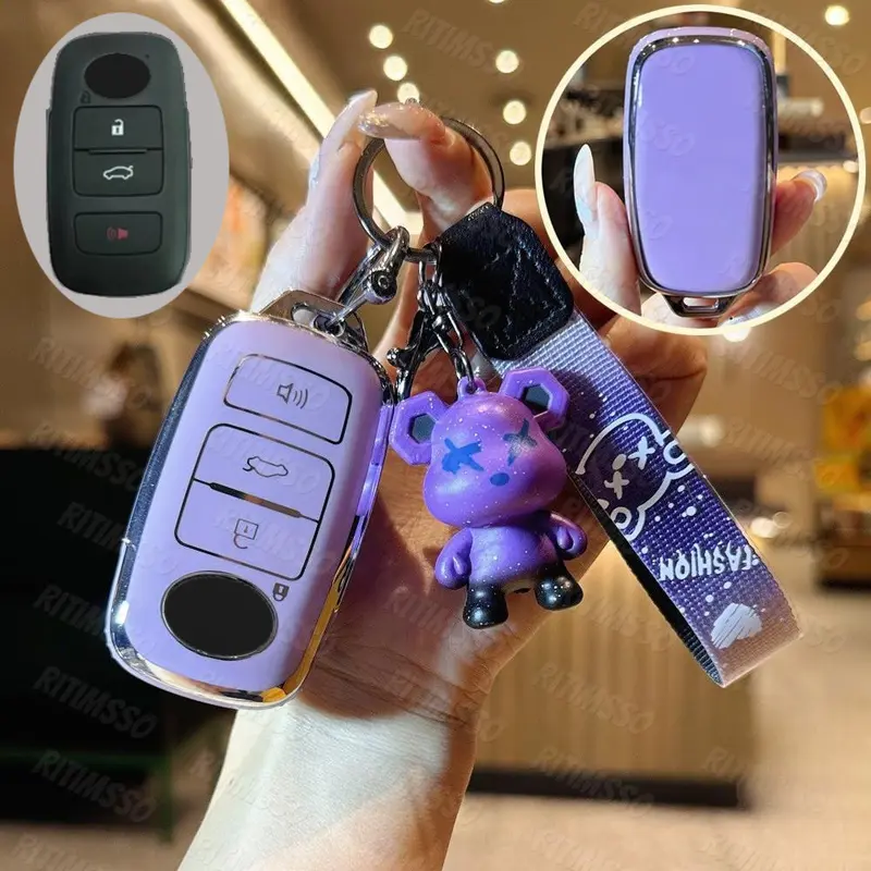 TCS PERODUA AXIA 2023-2025 CAR KEY COVER FORGED CARBON KEY CHAIN