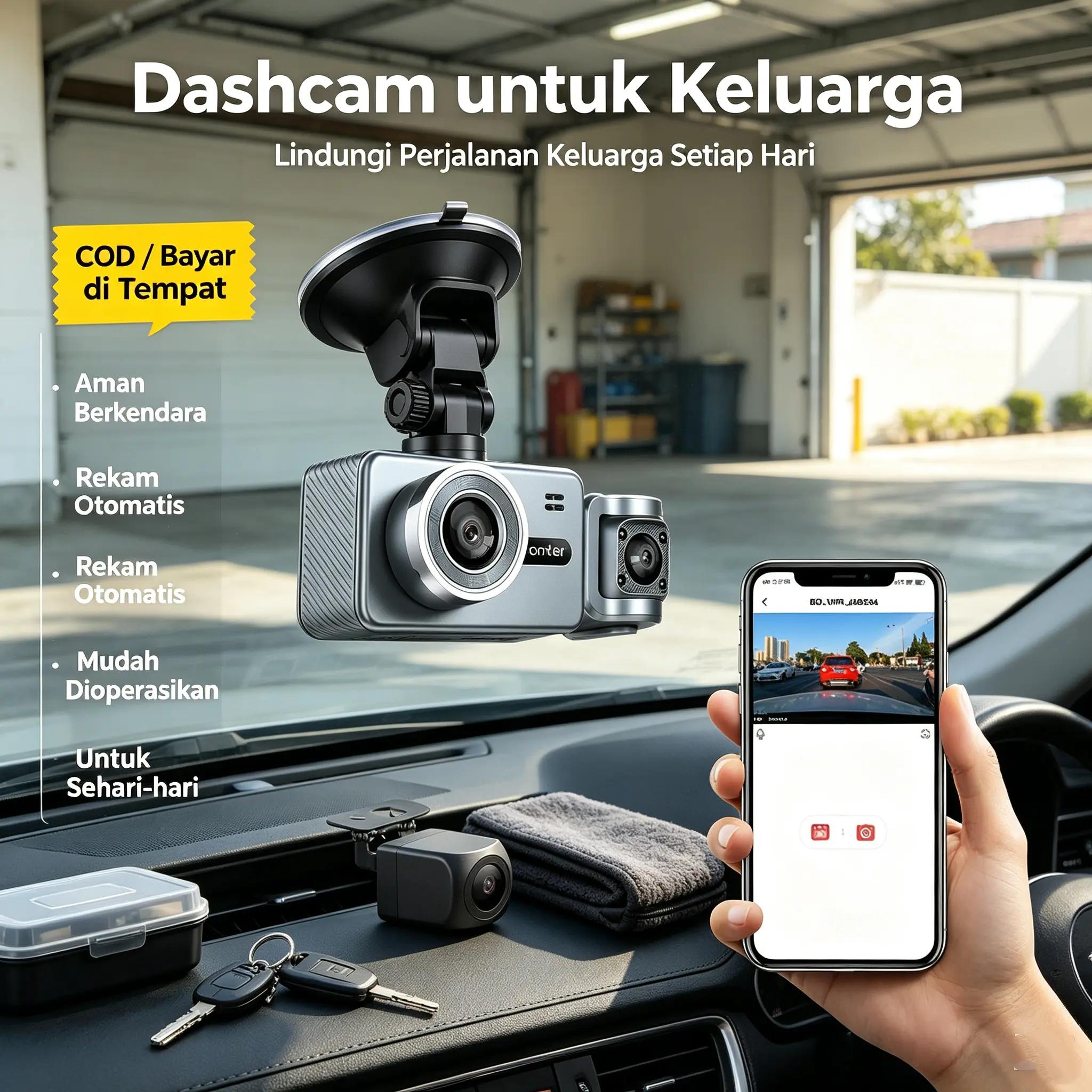 COD Dashcam Q2 3 Lens 4K WiFi Night Vision 24-hour parking monitoring