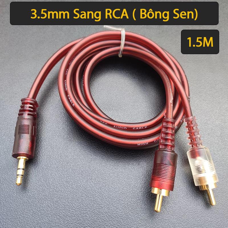 Cáp chuyển 3.5mm ra 2 đầu RCA Cao Cấp, Chống Nhiễu 0