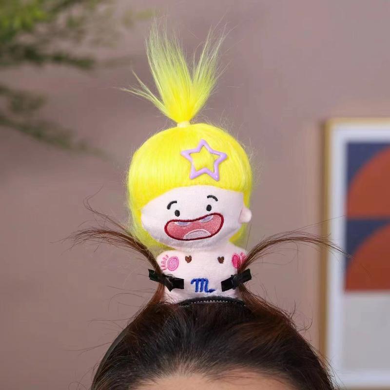 Product Introduction of New personality funny, toothless cotton doll, fried hair, funny headband, girlfriend photo props 10