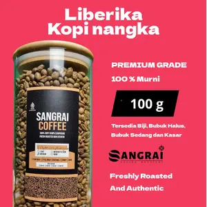 Sangrai Coffee Kopi Liberika/Nangka Wonosobo Biji Sangrai Utuh & Bubuk Halus sedang kasar Premium Grade 100% Kopi Liberika Murni 100g Freshly Roasted Halal