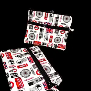 Dompet Serbaguna Motif London Bahan Kanvas Tebal Serbaguna untuk Simpan Uang Hp dan Lainnya dengan Desain Unik dan Fungsional